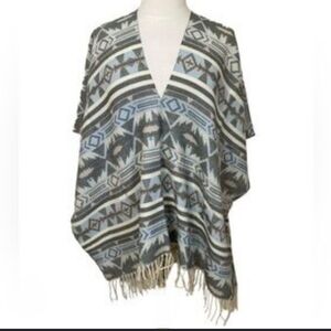 Free People Oversized Fringe Southwest Ponch